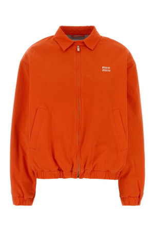 Оранжевая хлопковая куртка-бомбер Красная MIU MIU (ML1469SOOO19CV)