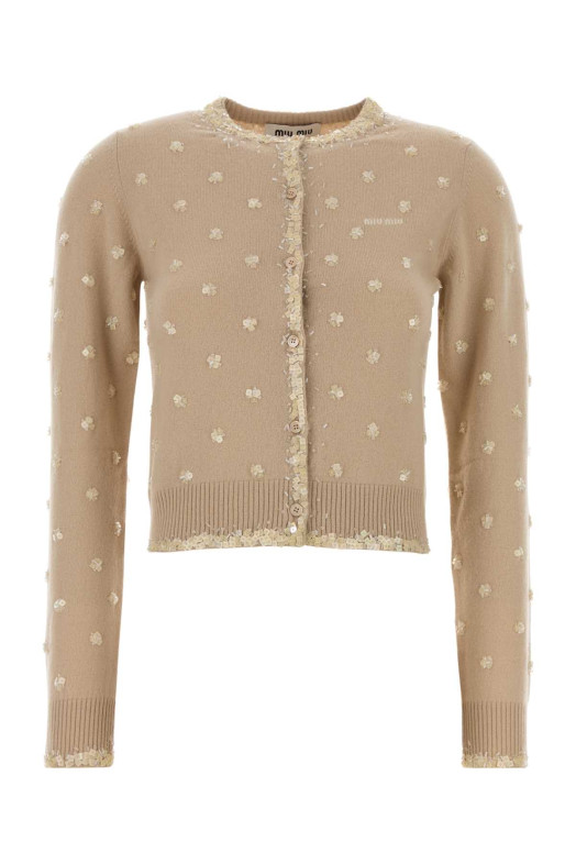 Розовый кашемировый кардиган MIU MIU (MMF01CSOOO18YY)