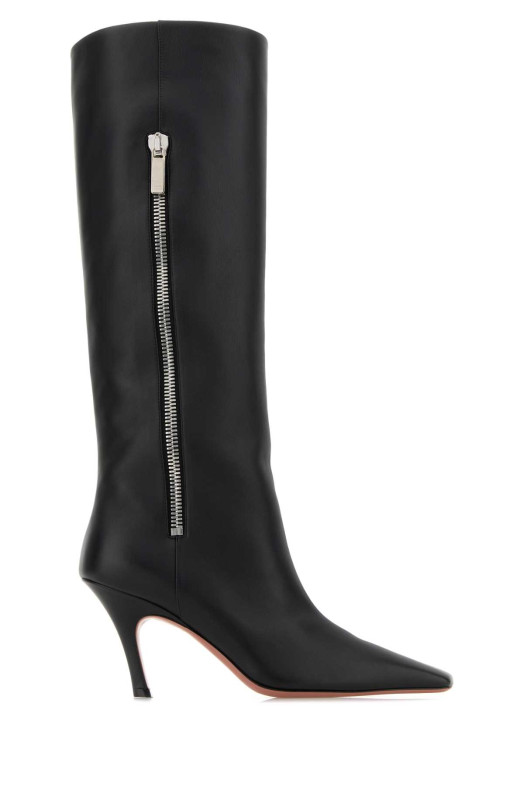 Black leather Mona boots AMINA MUADDI (MONABOOT)