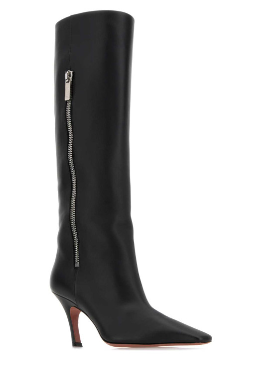 Black leather Mona boots AMINA MUADDI (MONABOOT)