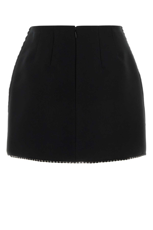 Черная мини-юбка из полиэстера Black PRADA (P149ZCSOOO1X6Y)