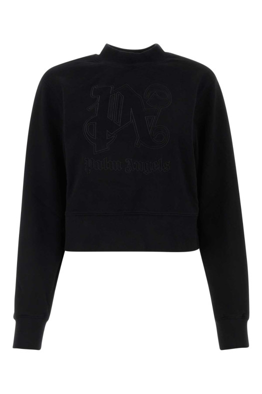 Black cotton sweatshirt Black PALM ANGELS (PWBA016R24FLE001)