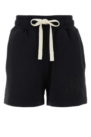 Black cotton shorts Black PALM ANGELS (PWCI002R24FLE001)
