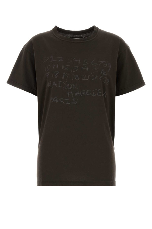 Коричнева бавовняна футболка оверсайз MAISON MARGIELA (S51GC0544S24575)
