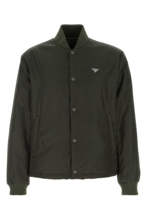 Bottle green nylon bomber jacket PRADA (SGD132SOOO1WQ8)