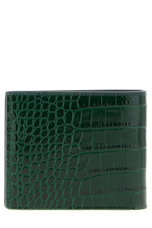 Crocodile leather wallet Green