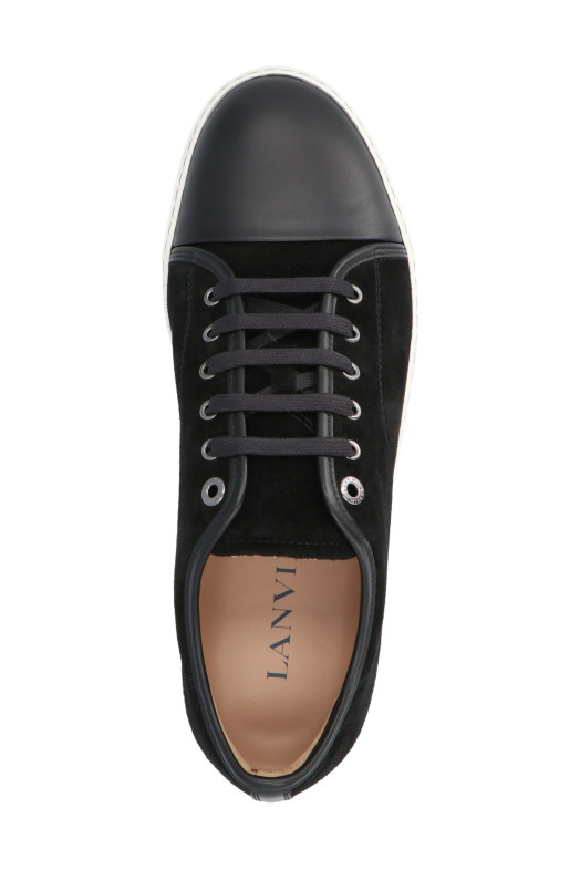 Замшевые кроссовки Черно-серые LANVIN FMSKDBB1ANAPP1510