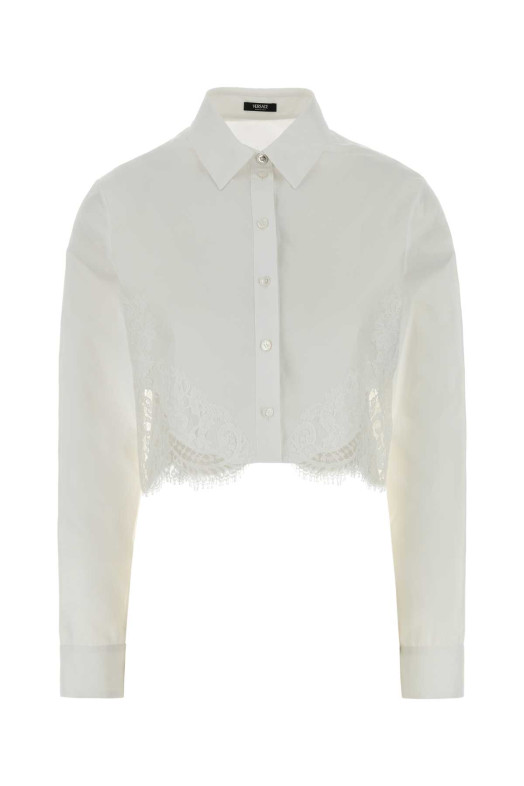 White poplin shirt VERSACE (10226311A13878)