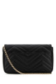 Black leather small GG Marmont shoulder bag GUCCI (751526AAFPP)