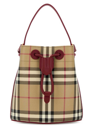 Міні-сумка-відро з принтом на полотні BURBERRY (8116284)