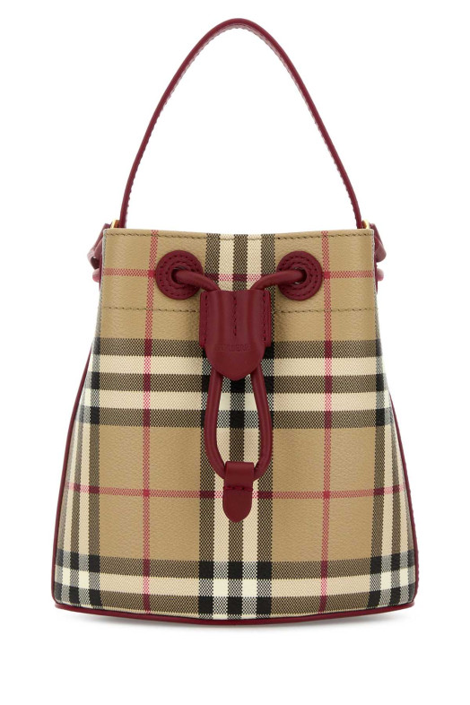 Міні-сумка-відро з принтом на полотні BURBERRY (8116284)