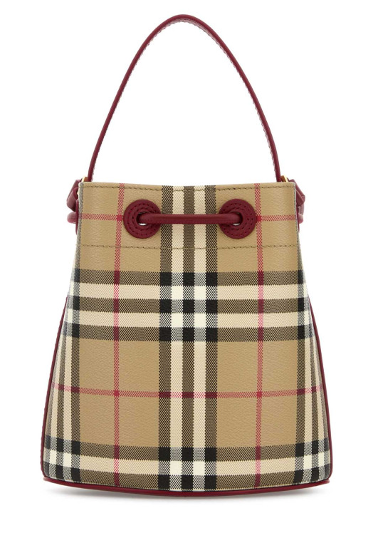 Міні-сумка-відро з принтом на полотні BURBERRY (8116284)