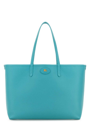 Двостороння сумка з бірюзової шкіри BURBERRY (8120006)