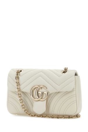 Невелика сумка через плече GG Marmont з шкіри наппа кольору слонової кістки GUCCI (837280AAE38)