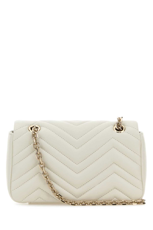 Небольшая сумка через плечо GG Marmont из кожи наппа цвета слоновой кости GUCCI (837280AAE38)