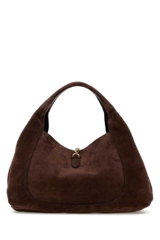 Коричневая замшевая сумка Gucci Softbit через плечо GUCCI (837466AAFLB)