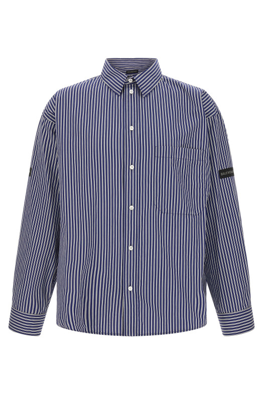 Рубашка в полоску Синяя BALENCIAGA 857814TTM348502