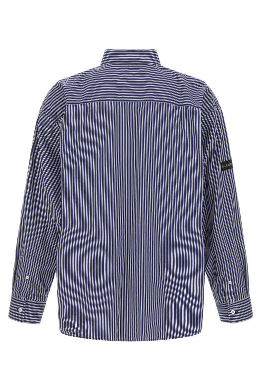 Рубашка в полоску Синяя BALENCIAGA 857814TTM348502