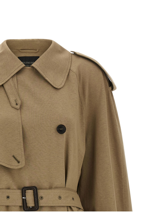 Хлопковый тренч Бежевый BALENCIAGA 862426TSVC19772