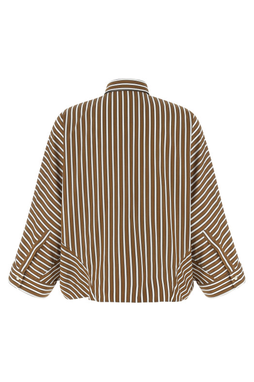 Рубашка в полоску Monile Коричневая BRUNELLO CUCINELLI MH749MX716C003