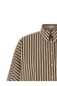 Рубашка в полоску Monile Коричневая BRUNELLO CUCINELLI MH749MX716C003