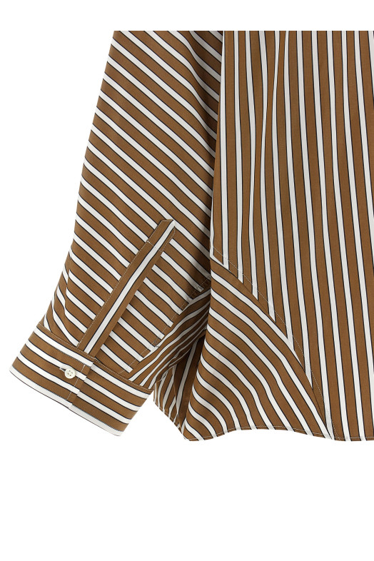 Рубашка в полоску Monile Коричневая BRUNELLO CUCINELLI MH749MX716C003