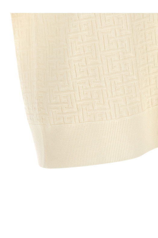 Поло з жакардовим монограмом Біле BALMAIN GH1GB044KI030KA