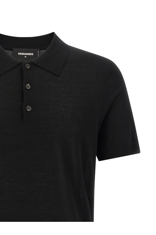 Шерстяная рубашка-поло Черный DSQUARED2 S74HA1628D13205900