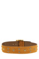 Suede studded belt Brown
