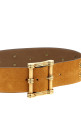 Suede studded belt Brown