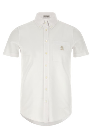 Сорочка з вишитим логотипом Біла BRUNELLO CUCINELLI ML944VT716C159