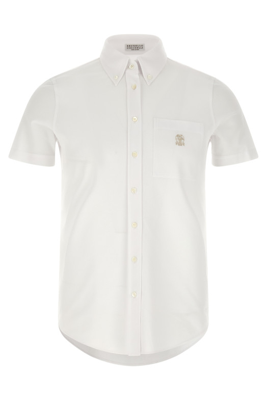 Logo embroidery shirt White