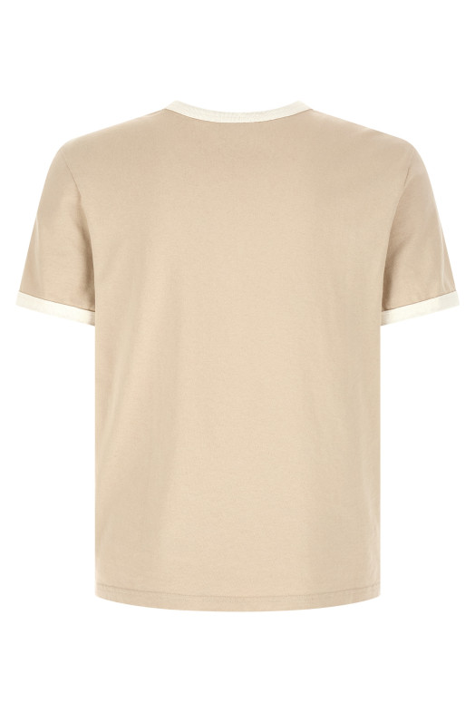 Logo embroidery t-shirt Beige