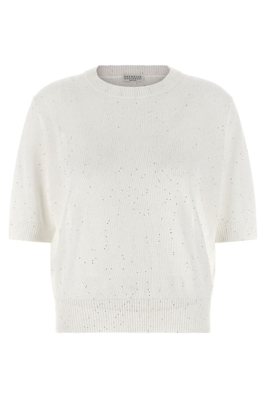 Sequin sweater White