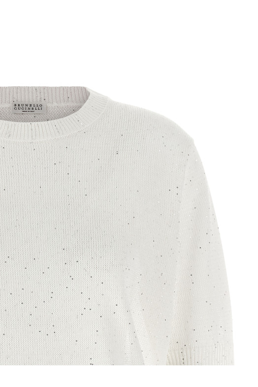 Sequin sweater White