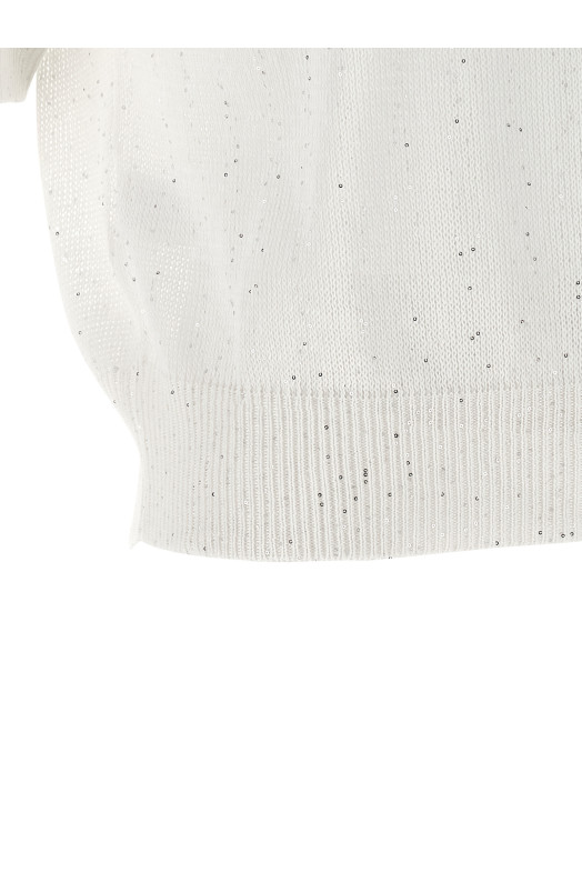 Sequin sweater White