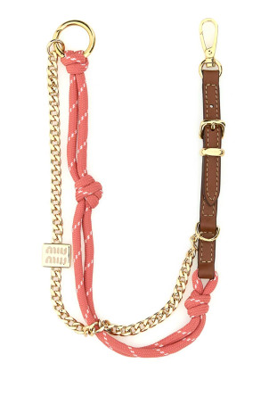 Multicolor leather and fabric key ring MIU MIU (5TL510ACRT)