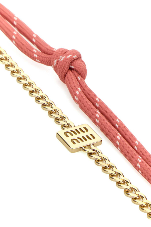 Многоцветный кожаный и тканевый брелок MIU MIU (5TL510ACRT)