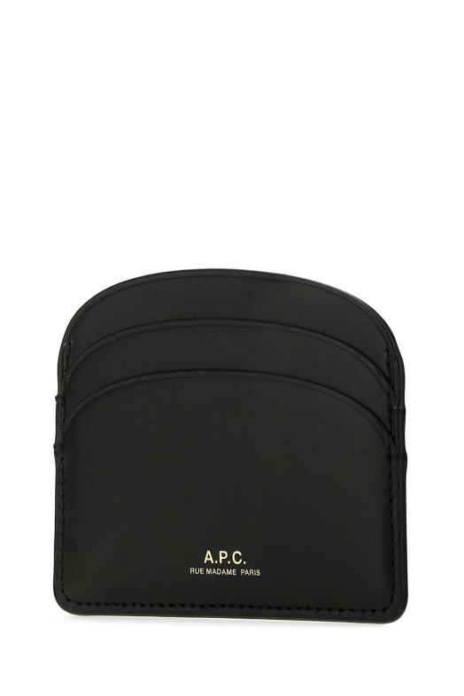 Black leather card holder Black A.P.C. (PXAWVF63270)