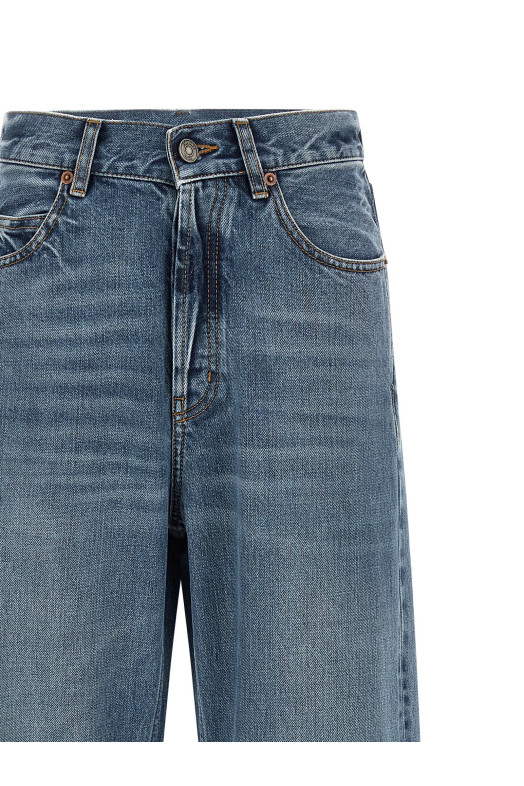 Джинсы с V-образной талией BLUE SAINT LAURENT 834135Y28EA4093