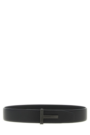 Ремінь з кованої шкіри Чорний TOM FORD TB178LCL236LNAA