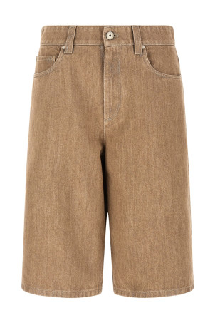 Бежеві бермуди з ламе-деніму BRUNELLO CUCINELLI ML109P4072C1340