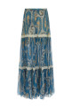 Lace insert skirt BLUE