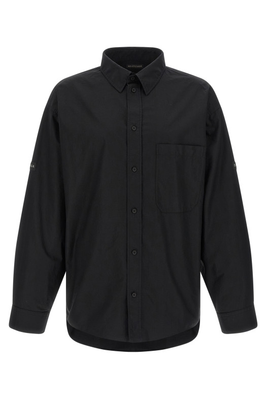 Logo patch shirt Black