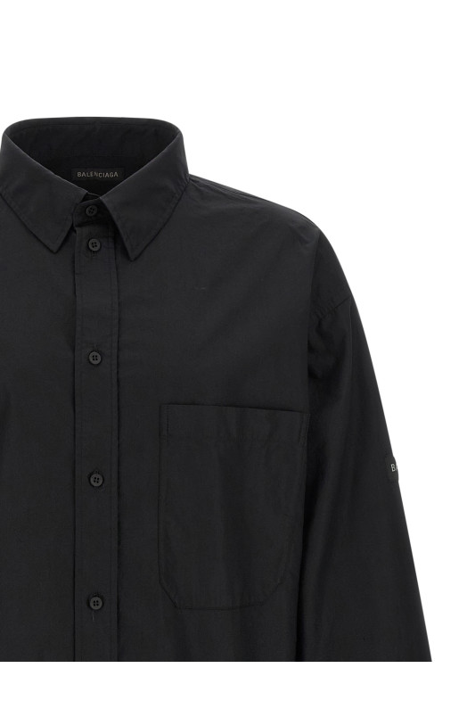 Logo patch shirt Black