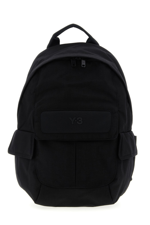 Small logo pocket backpack Black