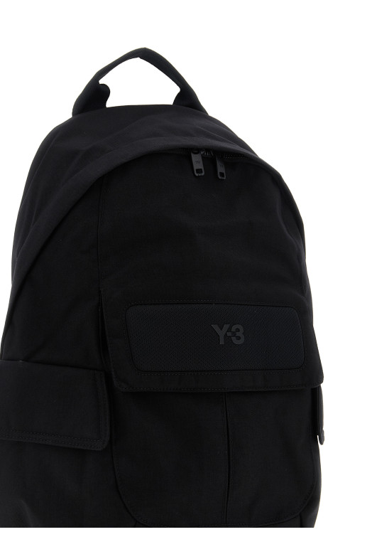 Small logo pocket backpack Black