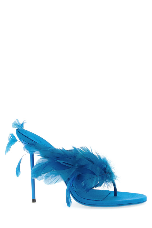 'Lidia Feather Thong' mules Blue