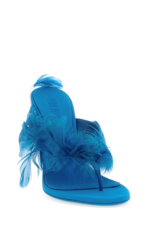 'Lidia Feather Thong' mules Blue