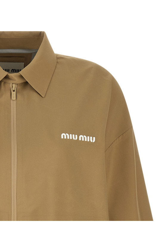 Техническая ветровка из канваса Бежевый MIU MIU ML1373SOOO1V94F0065